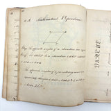 1840 British Commonplace Book with Beautiful Lettering and Watercolor Maps + 1890s Additions