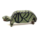 Graphically Excellent and Also Highly Empathetic Green and Black Painted Folk Art Turtle