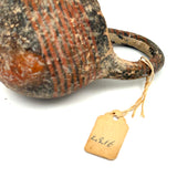 c. 1500 BCE Small Round Bottomed Terra Cotta Vessel with Handle and Fine Stripe, Plus Small Second Pot