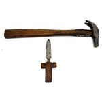 Beautiful Old Hand-forged Strapped Hammer and Handmade Knife, Found Together