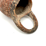 c. 1500 BCE Small Round Bottomed Terra Cotta Vessel with Handle and Fine Stripe, Plus Small Second Pot