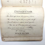 1840 British Commonplace Book with Beautiful Lettering and Watercolor Maps + 1890s Additions