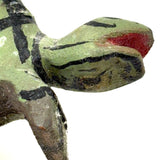 Graphically Excellent and Also Highly Empathetic Green and Black Painted Folk Art Turtle
