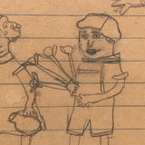 An Angel with Little Children, Naive Graphite Drawing