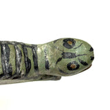 Graphically Excellent and Also Highly Empathetic Green and Black Painted Folk Art Turtle