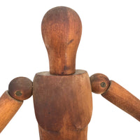 Lovely Presumed Earlyish 20th C. Articulated Artist Mannequin with Warm Patina