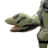 Graphically Excellent and Also Highly Empathetic Green and Black Painted Folk Art Turtle