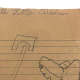 An Angel with Little Children, Naive Graphite Drawing