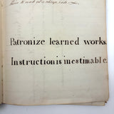 1840 British Commonplace Book with Beautiful Lettering and Watercolor Maps + 1890s Additions