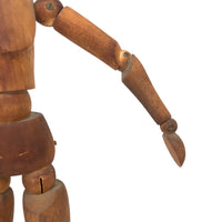 Lovely Presumed Earlyish 20th C. Articulated Artist Mannequin with Warm Patina