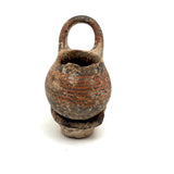 c. 1500 BCE Small Round Bottomed Terra Cotta Vessel with Handle and Fine Stripe, Plus Small Second Pot