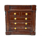 SOLD Scarce, Large, Proud c. 1840s Redware Chest of Drawers "Savings Bank", ex. Matt King