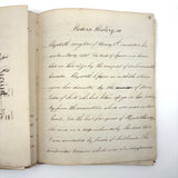 1840 British Commonplace Book with Beautiful Lettering and Watercolor Maps + 1890s Additions