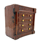SOLD Scarce, Large, Proud c. 1840s Redware Chest of Drawers "Savings Bank", ex. Matt King
