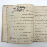 1840 British Commonplace Book with Beautiful Lettering and Watercolor Maps + 1890s Additions