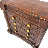 SOLD Scarce, Large, Proud c. 1840s Redware Chest of Drawers "Savings Bank", ex. Matt King