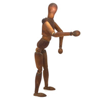 Lovely Presumed Earlyish 20th C. Articulated Artist Mannequin with Warm Patina