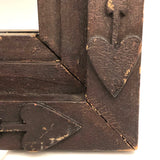 Wonderful Antique Pennsylvania Folk Art Mirror with Many Hearts