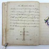 1840 British Commonplace Book with Beautiful Lettering and Watercolor Maps + 1890s Additions