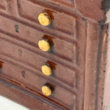 SOLD Scarce, Large, Proud c. 1840s Redware Chest of Drawers "Savings Bank", ex. Matt King