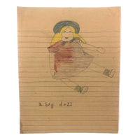 Kid Drawings: Sailor, Umbrella, Big Doll, Skating - Sold Individually
