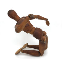 Lovely Presumed Earlyish 20th C. Articulated Artist Mannequin with Warm Patina