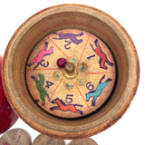 Francie Philbrook's Large Red Treen Apple with Horse Roulette