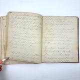 1840 British Commonplace Book with Beautiful Lettering and Watercolor Maps + 1890s Additions