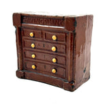 SOLD Scarce, Large, Proud c. 1840s Redware Chest of Drawers "Savings Bank", ex. Matt King