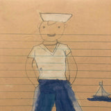 Kid Drawings: Sailor, Umbrella, Big Doll, Skating - Sold Individually