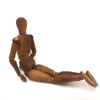 Lovely Presumed Earlyish 20th C. Articulated Artist Mannequin with Warm Patina