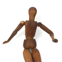 Lovely Presumed Earlyish 20th C. Articulated Artist Mannequin with Warm Patina