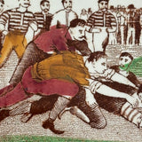 On the Ball! Scarce 19th Century Charles Allerton & Sons Hand-painted Transferware Football Game Child's Plate