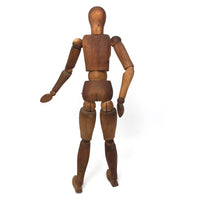 Lovely Presumed Earlyish 20th C. Articulated Artist Mannequin with Warm Patina