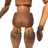 Lovely Presumed Earlyish 20th C. Articulated Artist Mannequin with Warm Patina