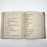 1840 British Commonplace Book with Beautiful Lettering and Watercolor Maps + 1890s Additions