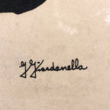 Ink Drawing on Board of Boxers, c. 1920s, Signed G. Giardenella (Some Damage)