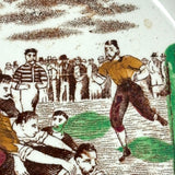 On the Ball! Scarce 19th Century Charles Allerton & Sons Hand-painted Transferware Football Game Child's Plate