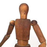 Lovely Presumed Earlyish 20th C. Articulated Artist Mannequin with Warm Patina