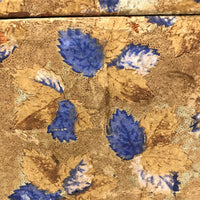 Early-Mid 19th C. Wallpapered Domed Trunk with Fantastic Blue and Newspaper Interior