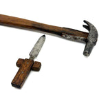 Beautiful Old Hand-forged Strapped Hammer and Handmade Knife, Found Together