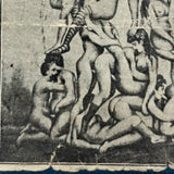 Sexy Secret: Victorian "Windowphanie" Advertising Blotter Folded to Conceal Erotic Pyramid Print