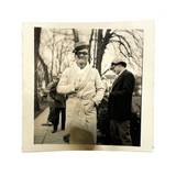 Big Attitude, Man on the Street in Robe with Pipe and Spectators, Fun Little Vintage Snapshot