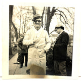 Big Attitude, Man on the Street in Robe with Pipe and Spectators, Fun Little Vintage Snapshot