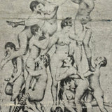 Sexy Secret: Victorian "Windowphanie" Advertising Blotter Folded to Conceal Erotic Pyramid Print