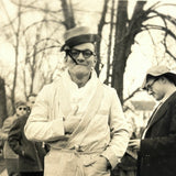 Big Attitude, Man on the Street in Robe with Pipe and Spectators, Fun Little Vintage Snapshot