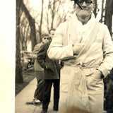 Big Attitude, Man on the Street in Robe with Pipe and Spectators, Fun Little Vintage Snapshot