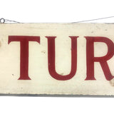 TURKEYS, Excellent Hand-painted Vintage Wood Sign with Juicy Red Lettering