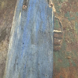 Girl in Blue and White with Pail and Milking Stool, Wonderful Antique Folk Art Painting on Artist Palette