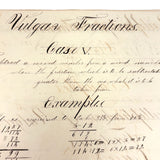 Vulgar Fractions Math Notebook with 1818 Letter from Boston